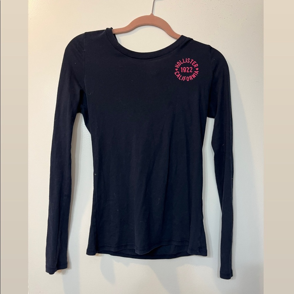 Hollister - California 1922 Navy Blue/Pink Long Sleeve Fitted Shirt